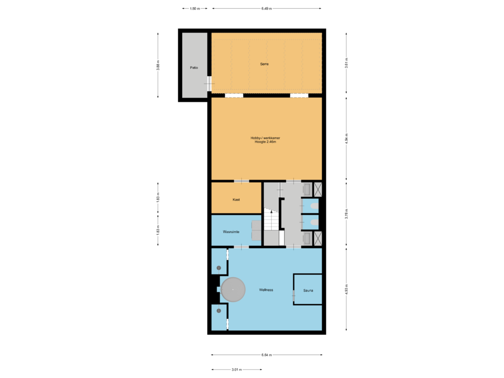 Bekijk plattegrond van Souterrain van Wijkerweg 31