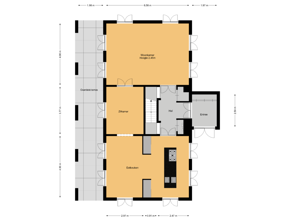 Bekijk plattegrond van Begane grond van Wijkerweg 31