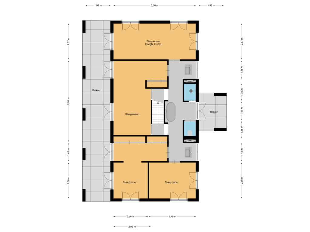 Bekijk plattegrond van 1e verdieping van Wijkerweg 31