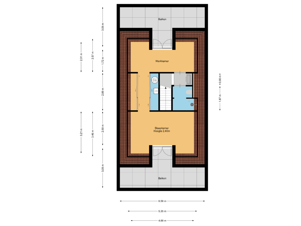 Bekijk plattegrond van 2e verdieping van Wijkerweg 31