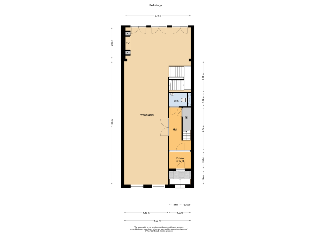 View floorplan of Bel-etage of Willemsparkweg 32-A