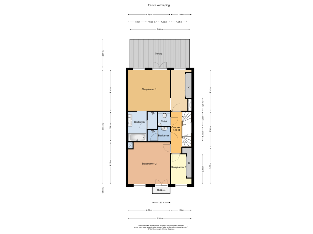 View floorplan of Eerste verdieping of Willemsparkweg 32-A