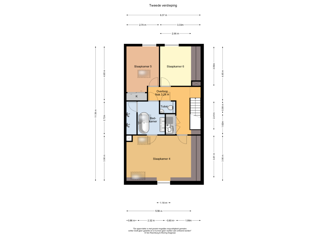 View floorplan of Tweede verdieping of Willemsparkweg 32-A