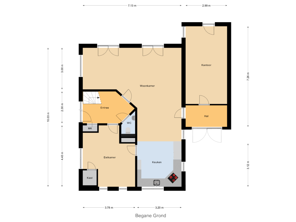 View floorplan of Begane Grond of Wolfertlaan 2