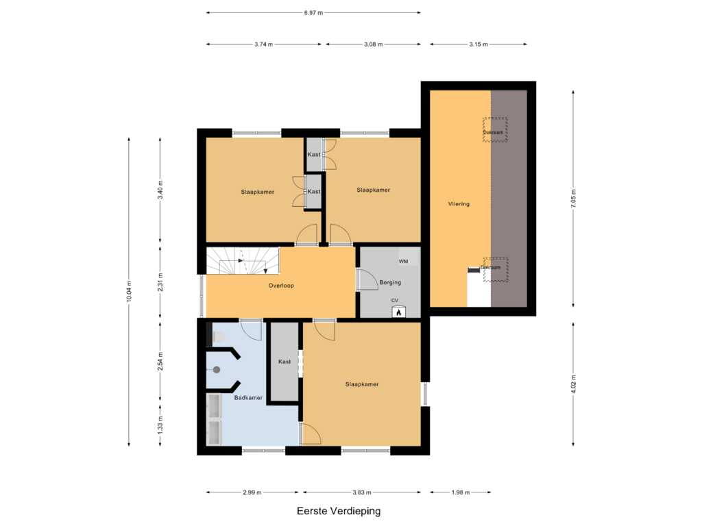 View floorplan of Eerste Verdieping of Wolfertlaan 2