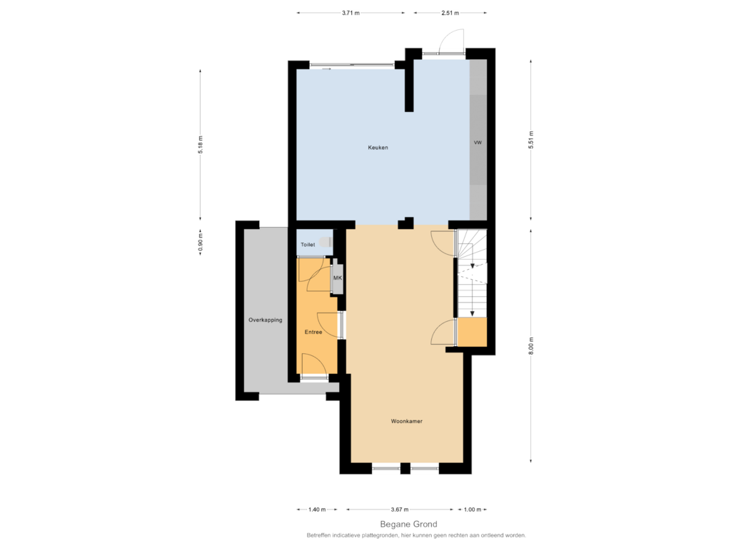 Bekijk plattegrond van Begane Grond van Wilhelminalaan 92-A