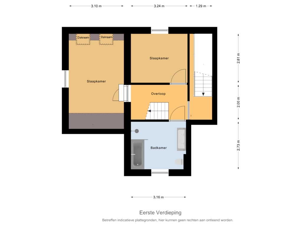 Bekijk plattegrond van Eerste Verdieping van Wilhelminalaan 92-A