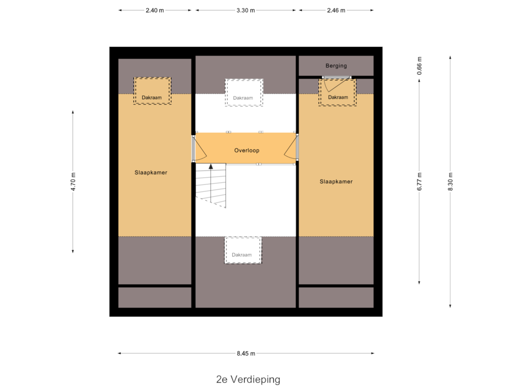 Bekijk plattegrond van 2e Verdieping van Achterstraat 68-A