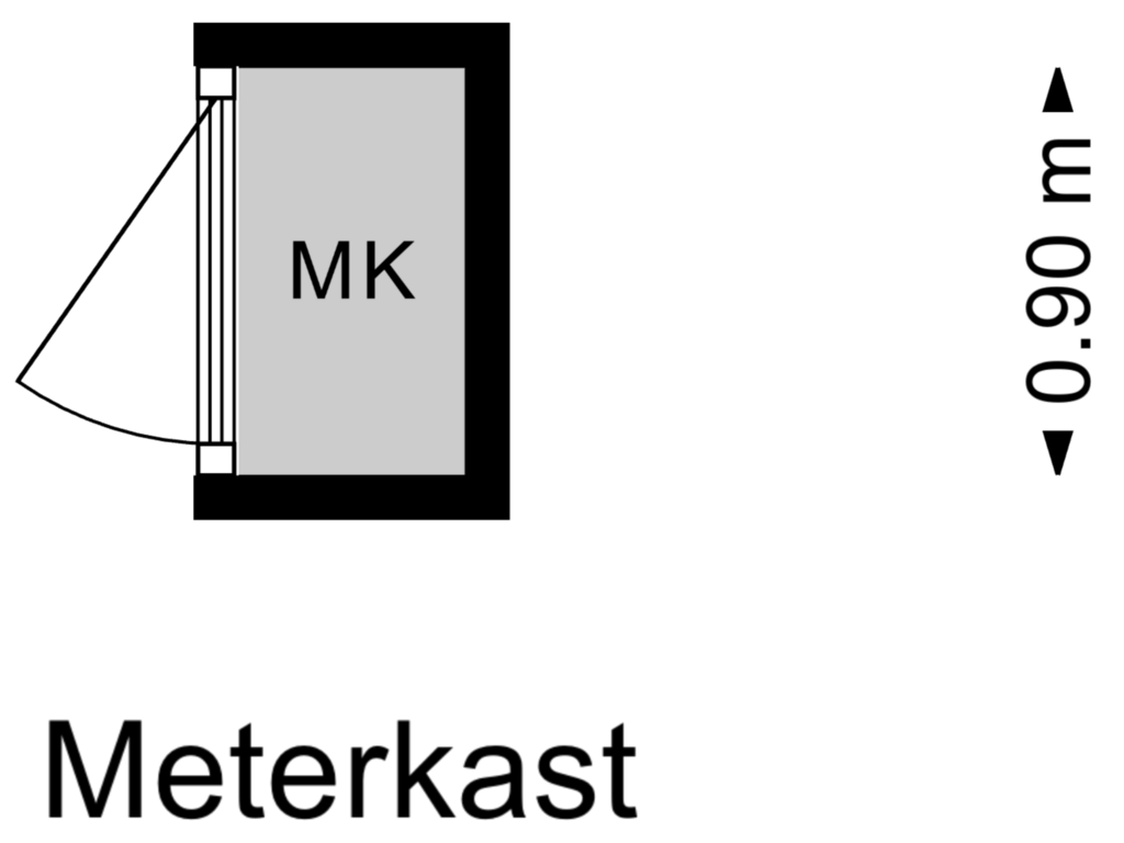 Bekijk plattegrond van Meterkast van Achterstraat 68-A