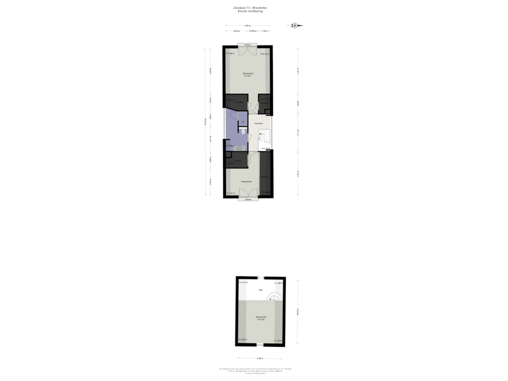 View floorplan of Eerste verdieping of Zandpad 13