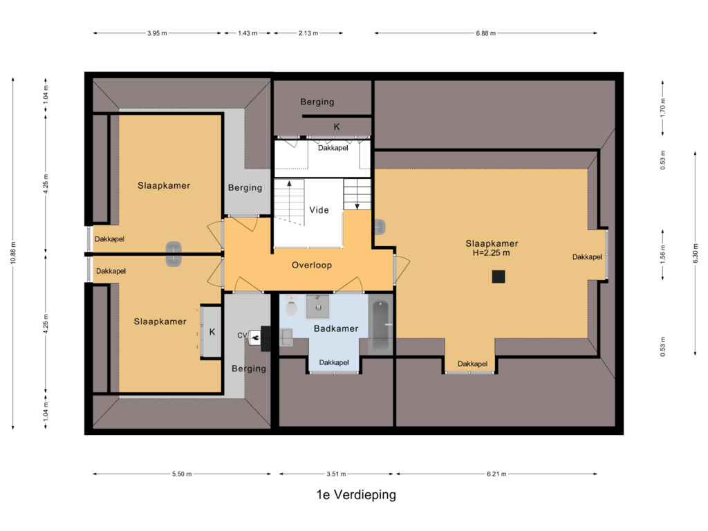 View floorplan of 1e Verdieping of Belterweg 10