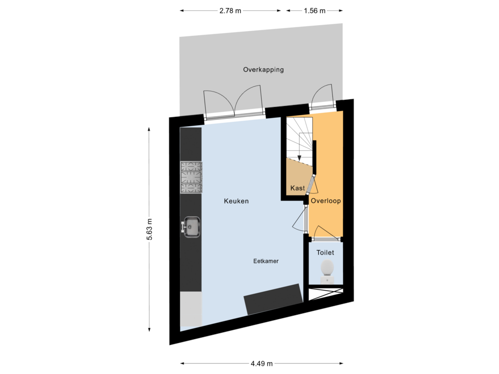 Bekijk plattegrond van Begane grond van Eekwal 69