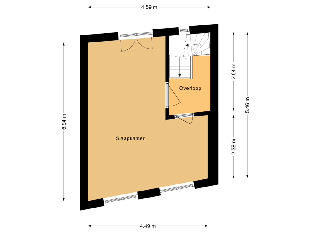 Bekijk plattegrond van Tweede verdieping van Eekwal 69