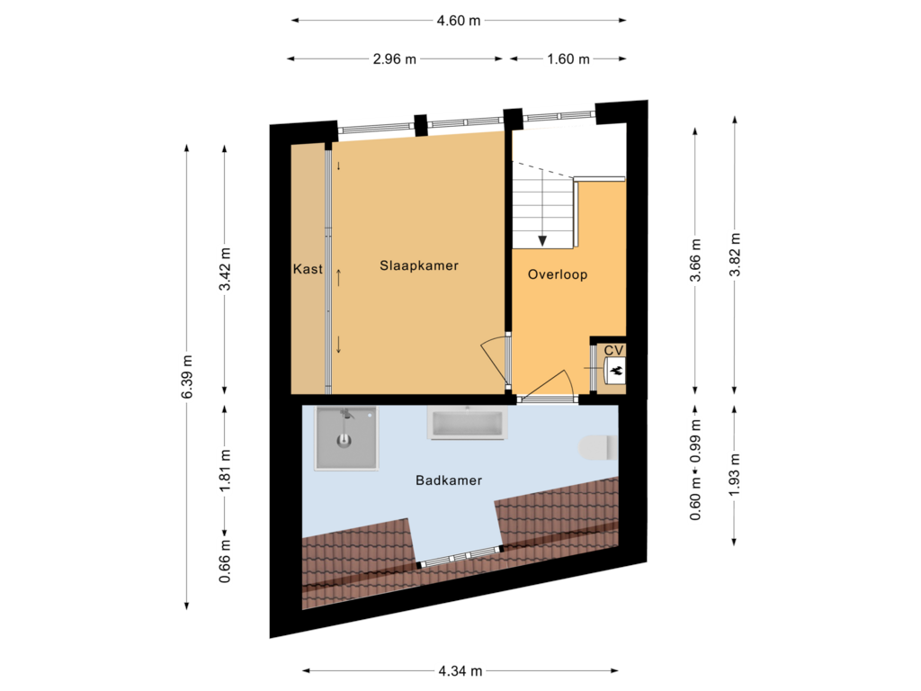 Bekijk plattegrond van Derde verdieping van Eekwal 69