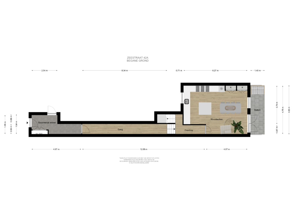 View floorplan of Begane grond of Zeestraat 42-A