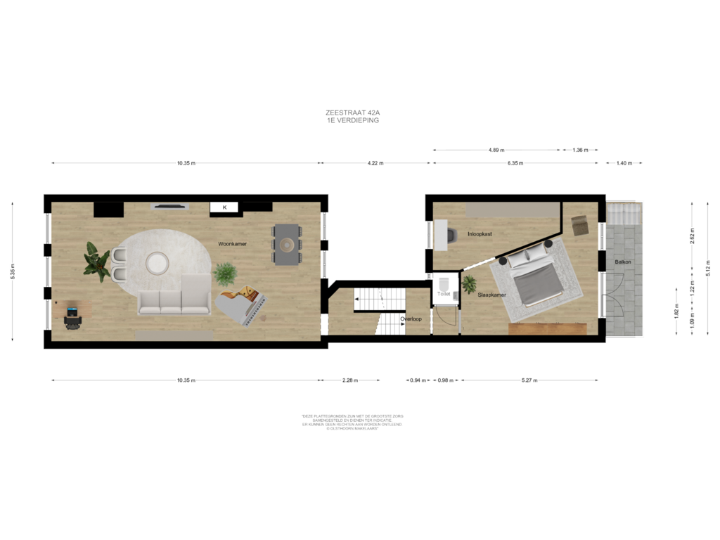 View floorplan of Eerste Verdieping of Zeestraat 42-A