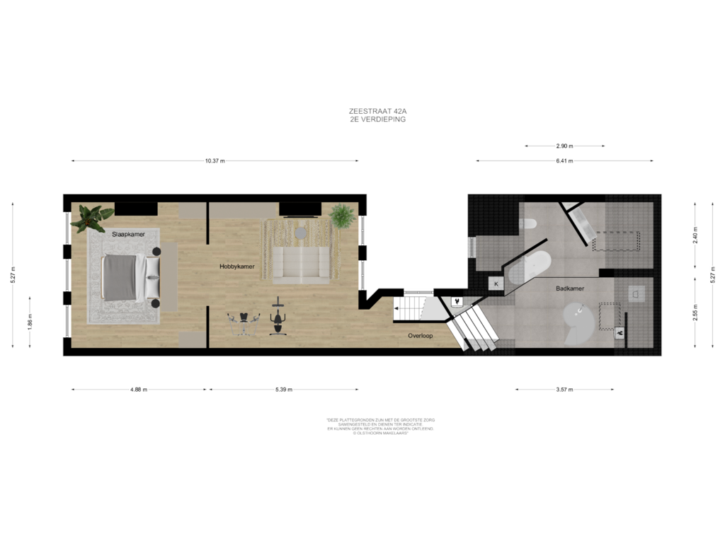 View floorplan of Tweede Verdieping of Zeestraat 42-A