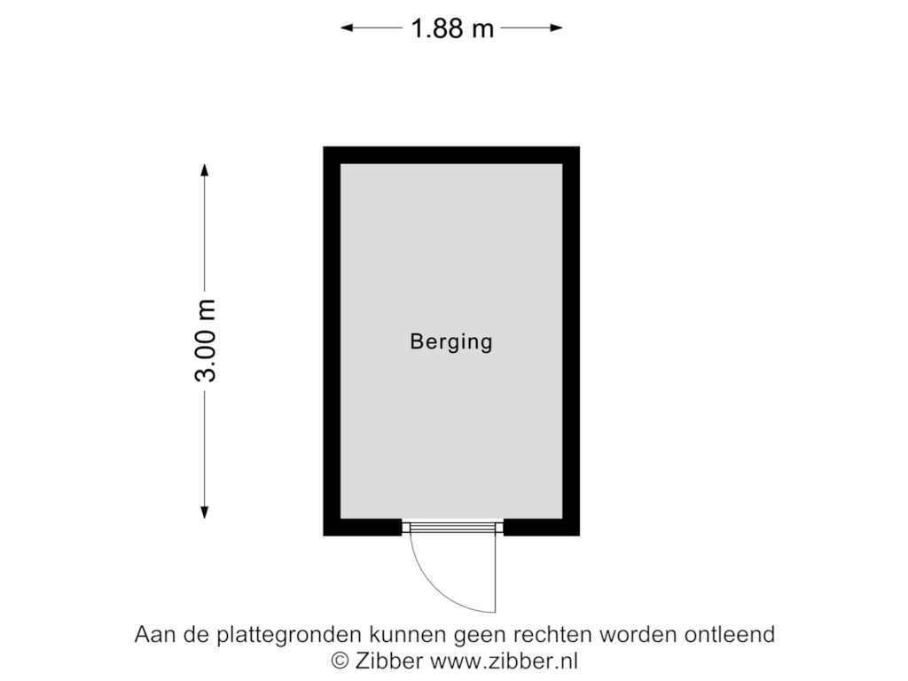 View floorplan of Berging of Arnoldus Asselbergsstraat 1-Y