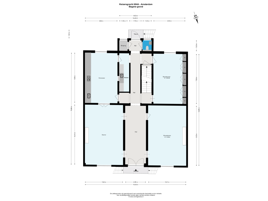 View floorplan of Begane grond of Keizersgracht 604-A