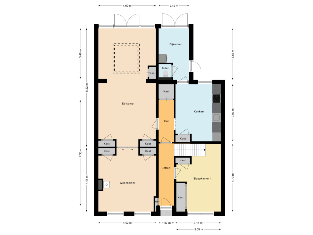 Bekijk plattegrond van Begane grond van Secretaris Varkevisserstraat 287