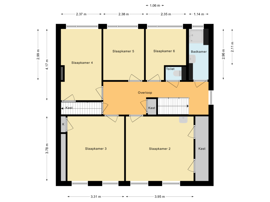 Bekijk plattegrond van Eerste verdieping van Secretaris Varkevisserstraat 287