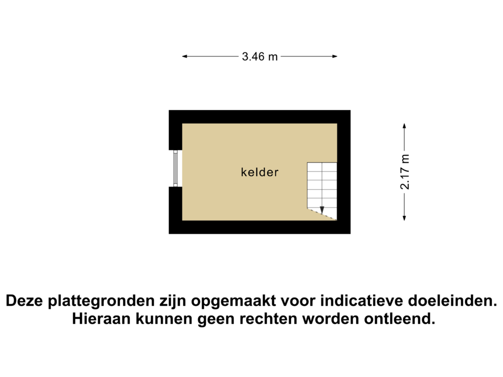 View floorplan of Souterrain of Sint Jansgildestraat 15