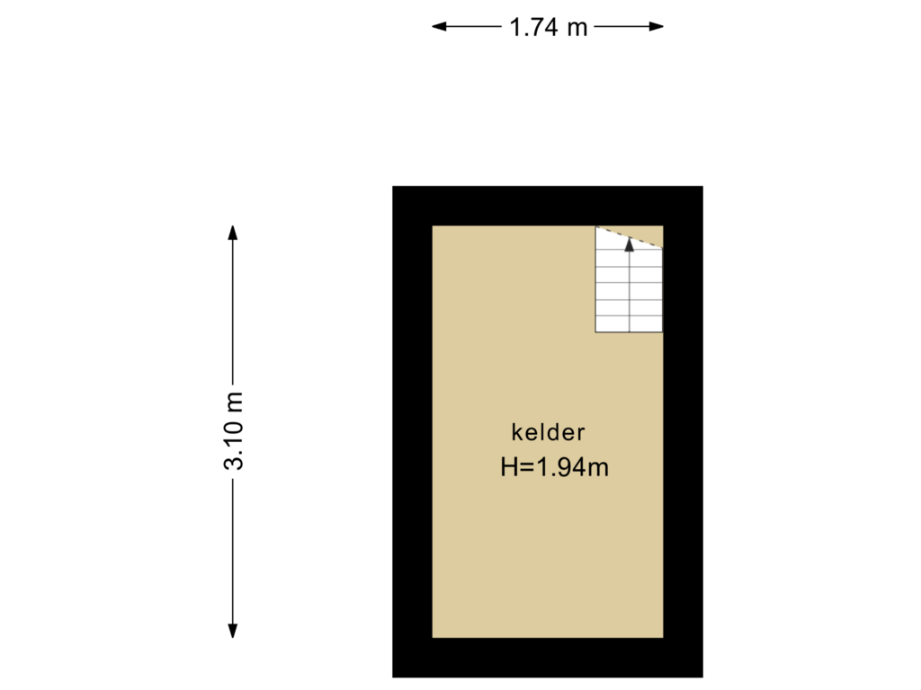 Bekijk plattegrond van Kelder van De Ronge 20