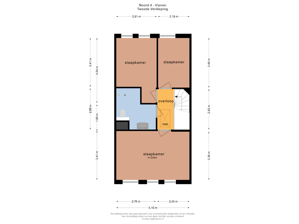 View floorplan of TWEEDE VERDIEPING of Sluiseiland-Noord 4