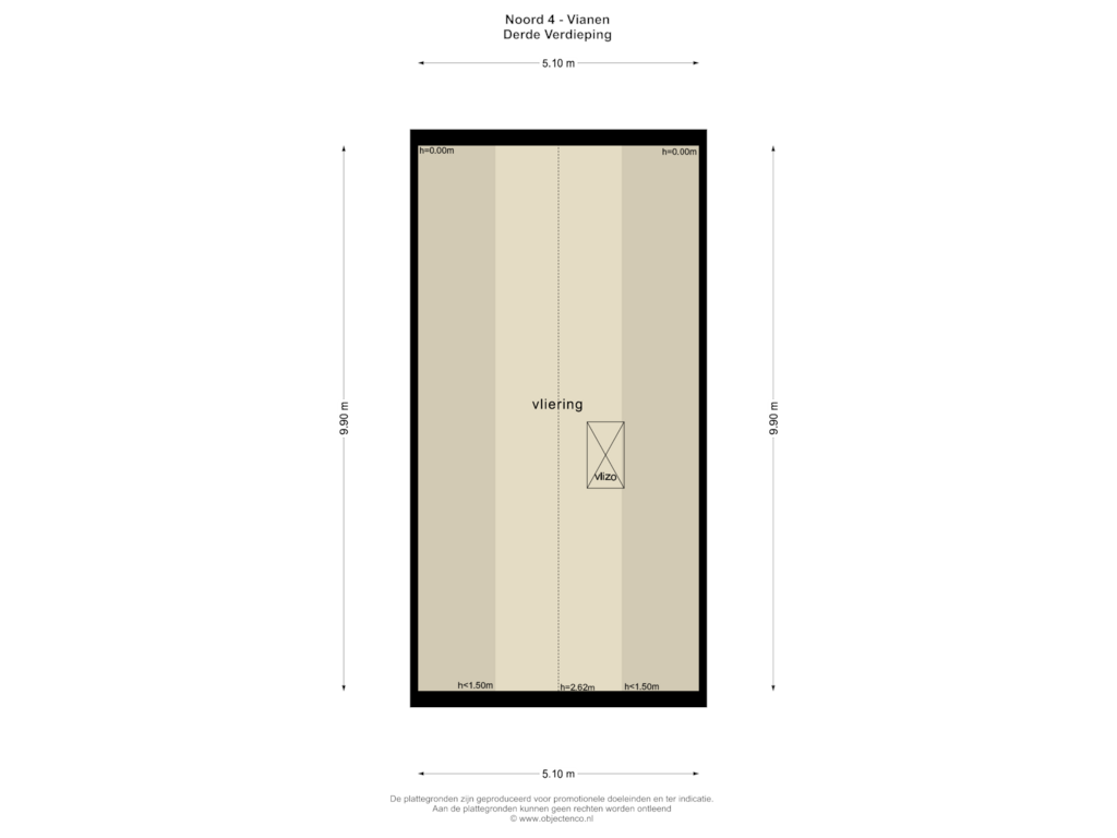 View floorplan of DERDE VERDIEPING of Sluiseiland-Noord 4