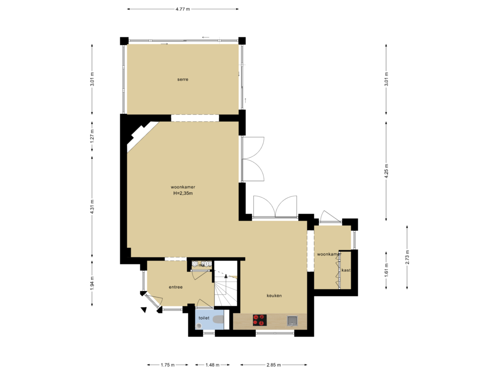 View floorplan of Begane Grond of Plaswijk 31