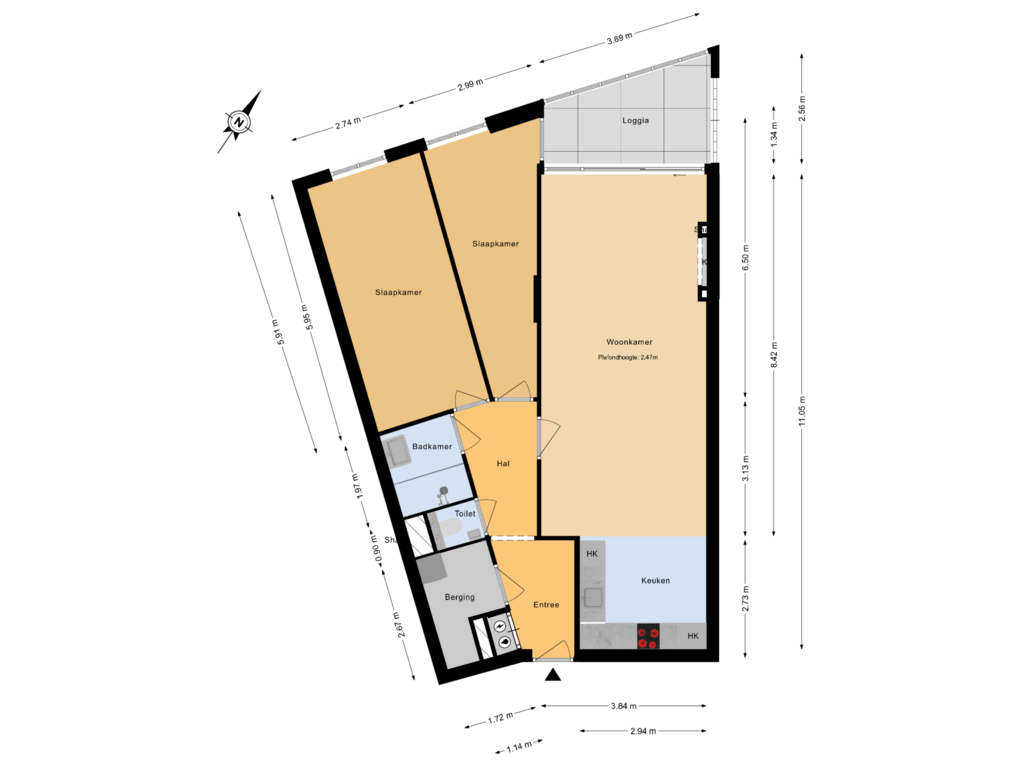 View floorplan of Plattegrond of Specerijenhof 12