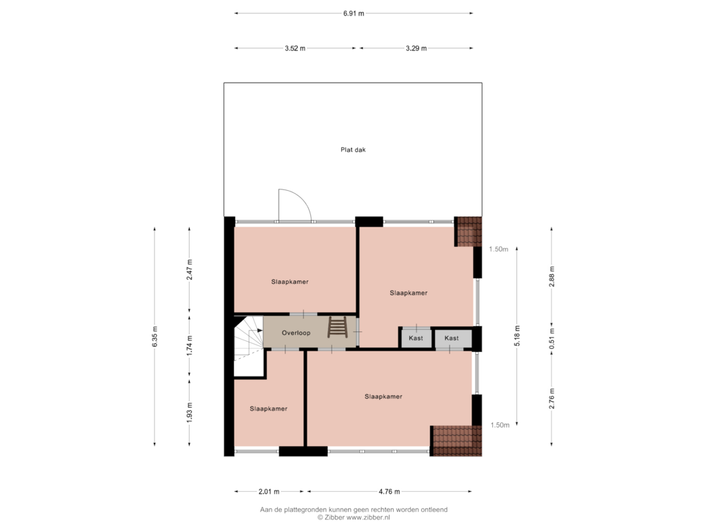 Bekijk plattegrond van Eerste Verdieping van Aalburgsestraat 6