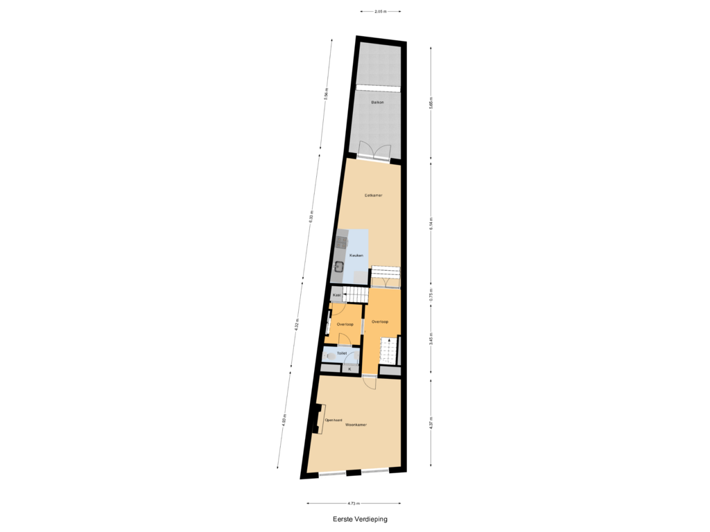 Bekijk plattegrond van Eerste Verdieping van Lage Gouwe 92