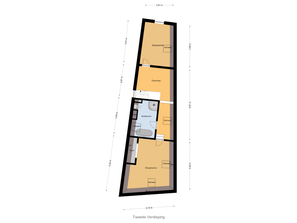 Bekijk plattegrond van Tweede Verdieping van Lage Gouwe 92