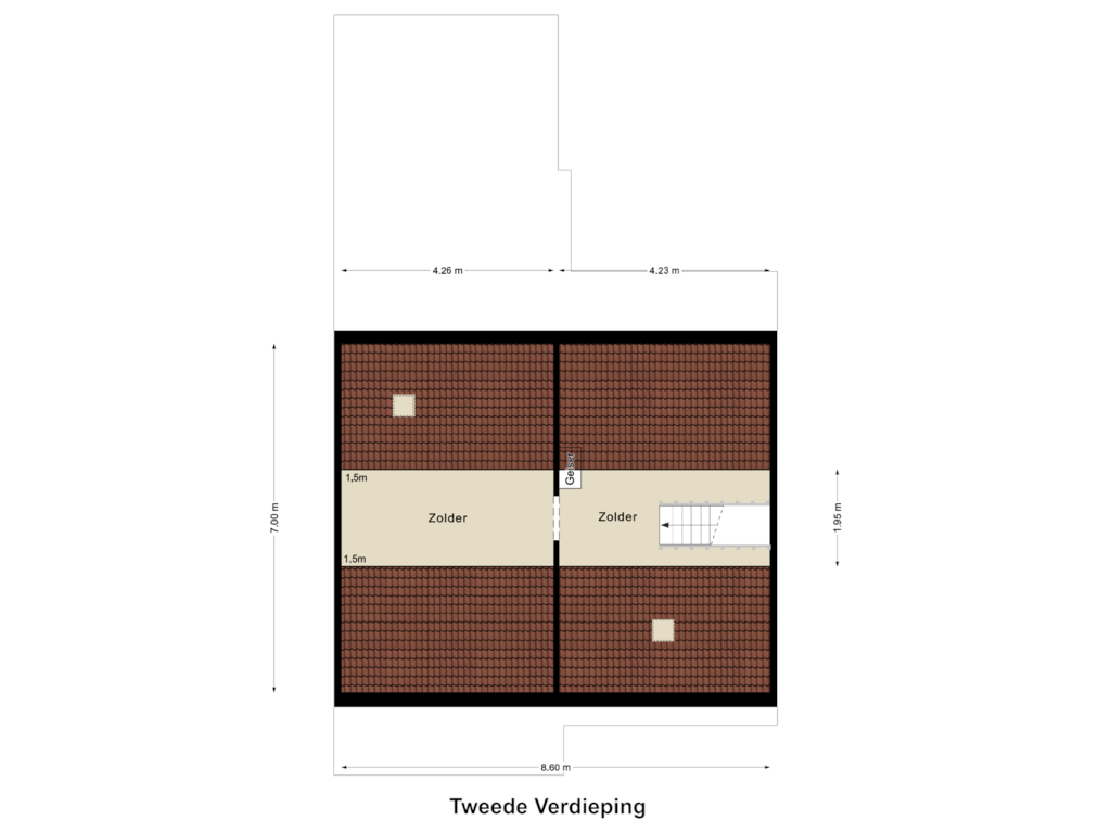 Bekijk plattegrond van Tweede Verdieping van Venloseweg 7