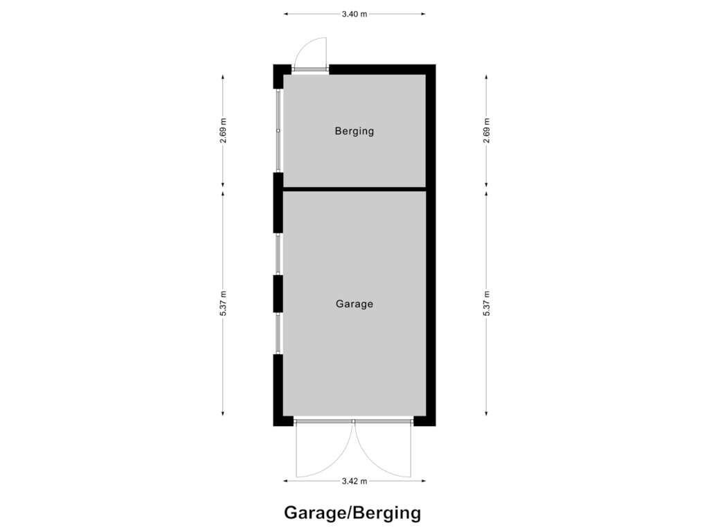 Bekijk plattegrond van Garage/Berging van Venloseweg 7