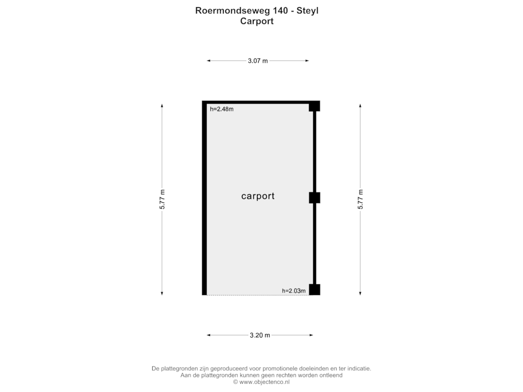 Bekijk plattegrond van CARPORT van Roermondseweg 140