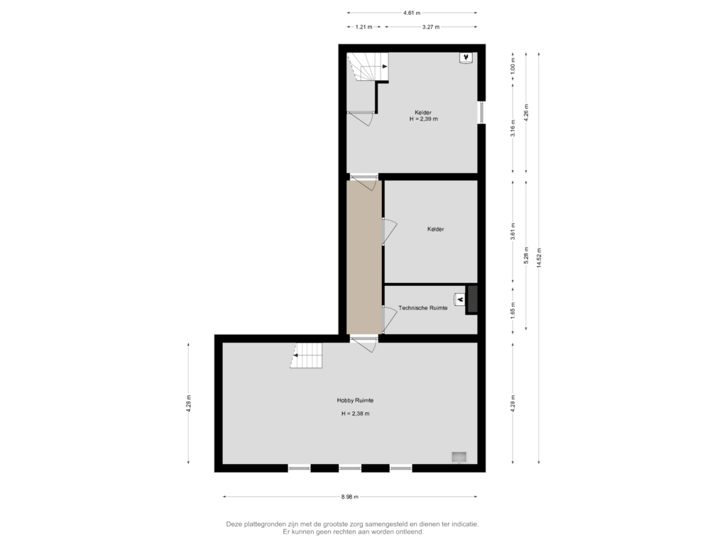 View floorplan of Souterrain of Lindestraat 11