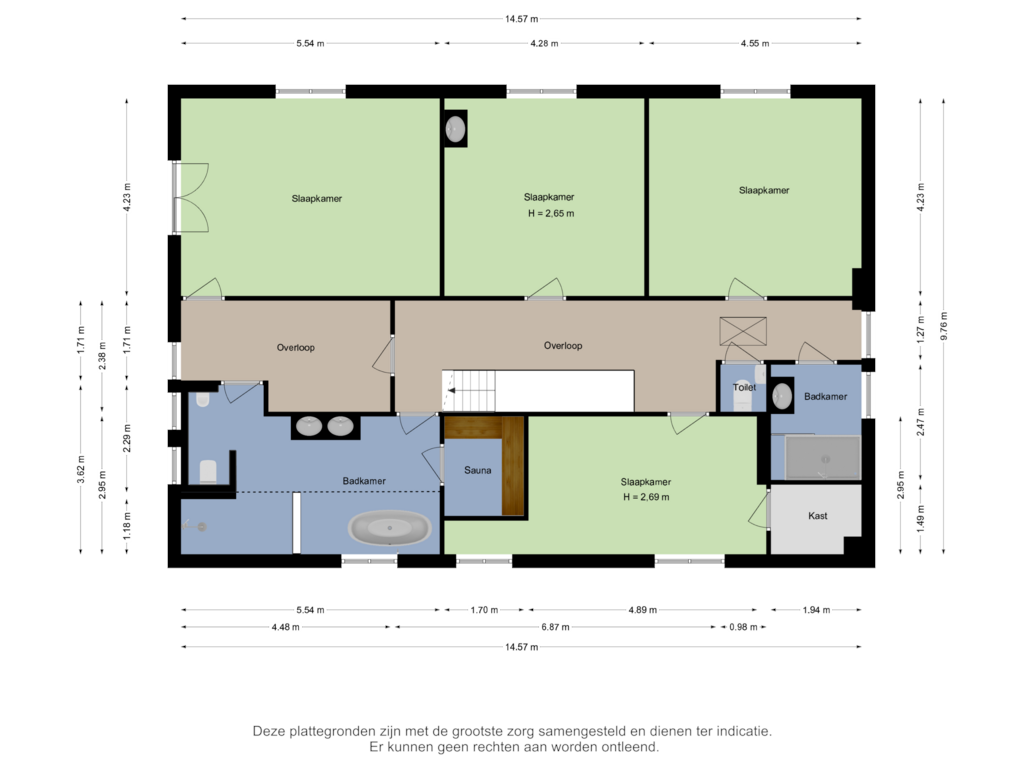 View floorplan of 1e verdieping of Lindestraat 11