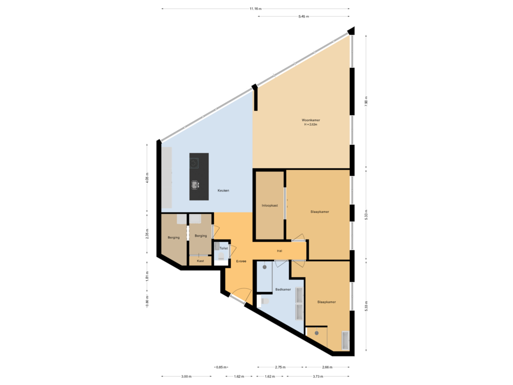 Bekijk plattegrond van Appartement van Fellinilaan 106