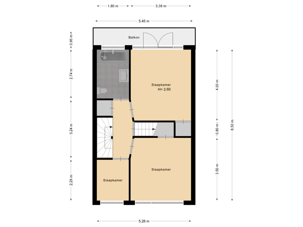 Bekijk plattegrond van Eerste etage van Toorenveltstraat 20