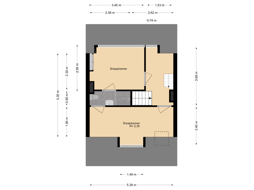 Bekijk plattegrond van Tweede etage van Toorenveltstraat 20