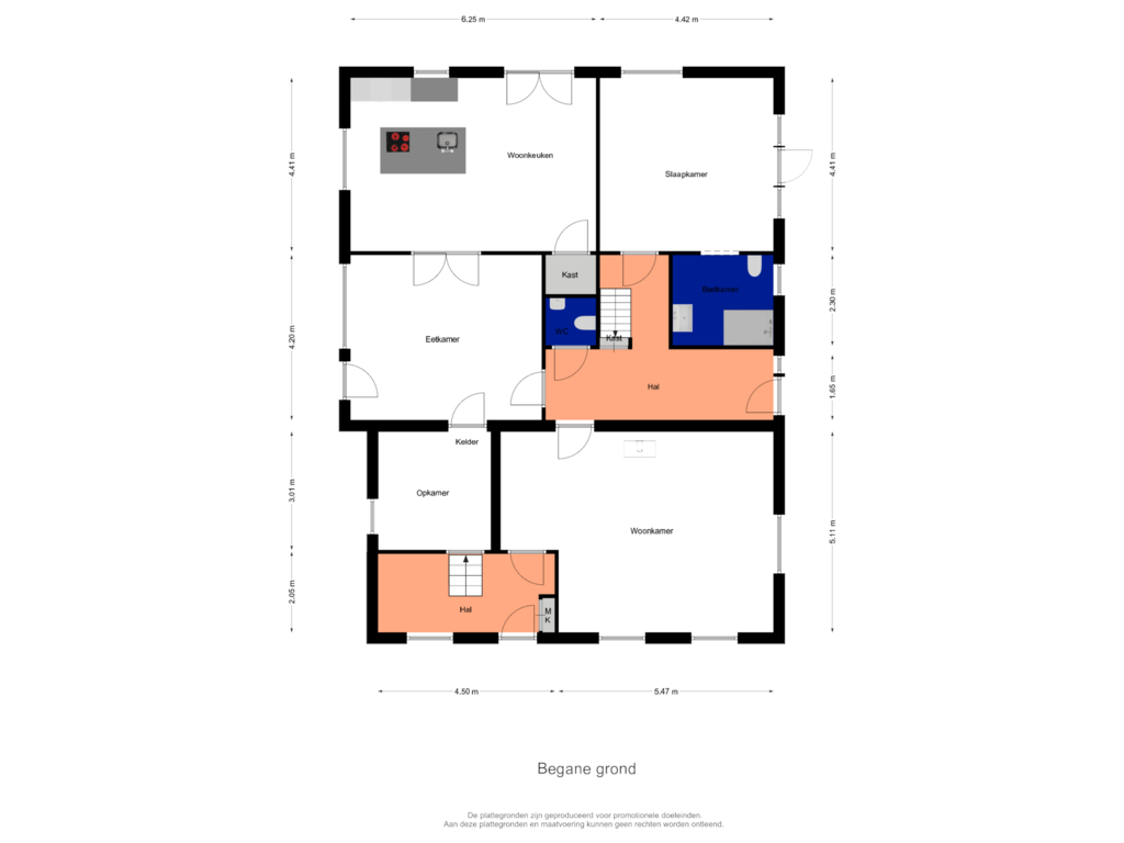 Bekijk plattegrond van Begane grond van Kapelstraat 28