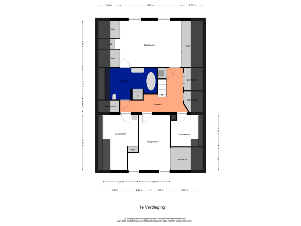 Bekijk plattegrond van 1e Verdieping van Kapelstraat 28