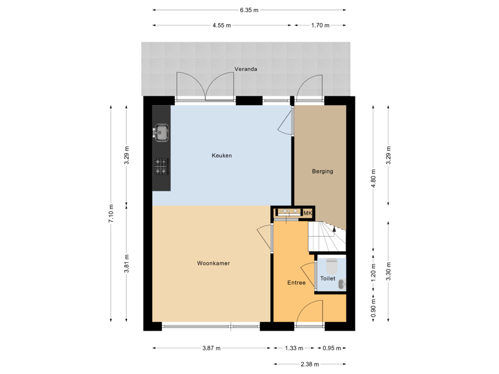 View floorplan of Begane grond of Vuurtoren bwnr. 5