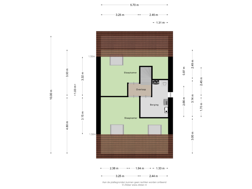 Bekijk plattegrond van Tweede verdieping van Kievit 18