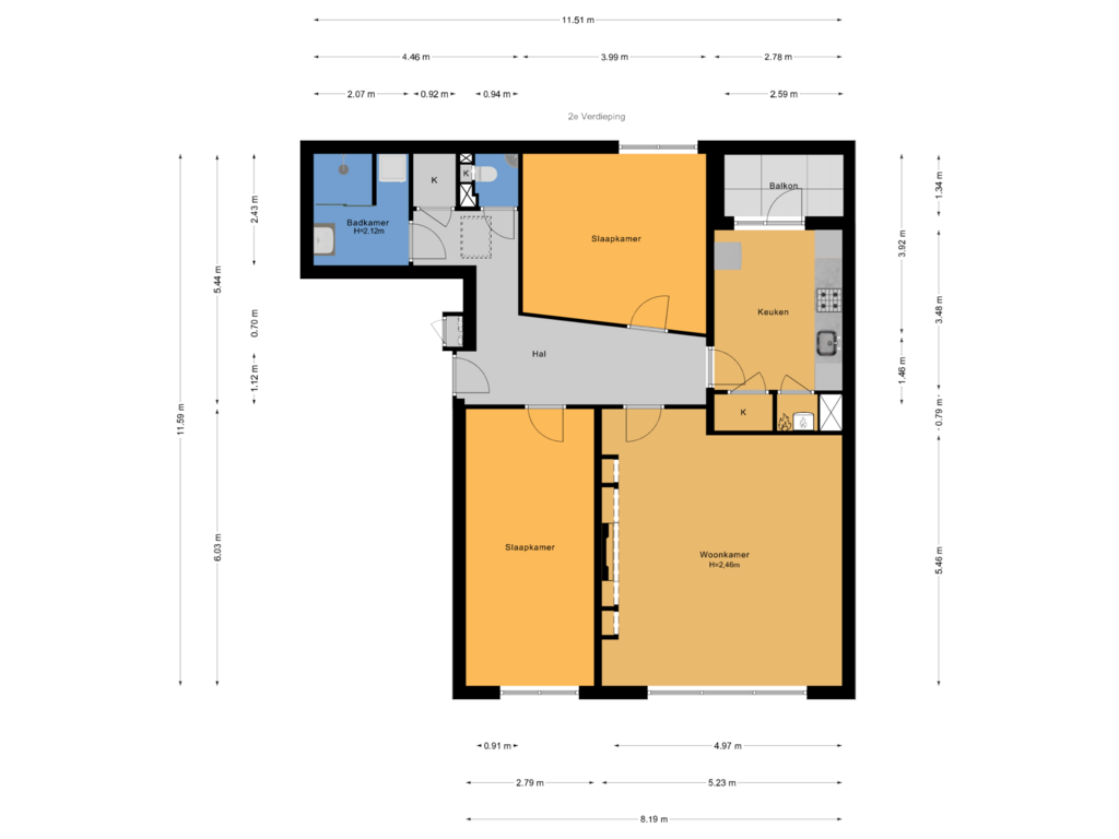 Bekijk plattegrond van 2e Verdieping van Jan van Gojenstraat 337