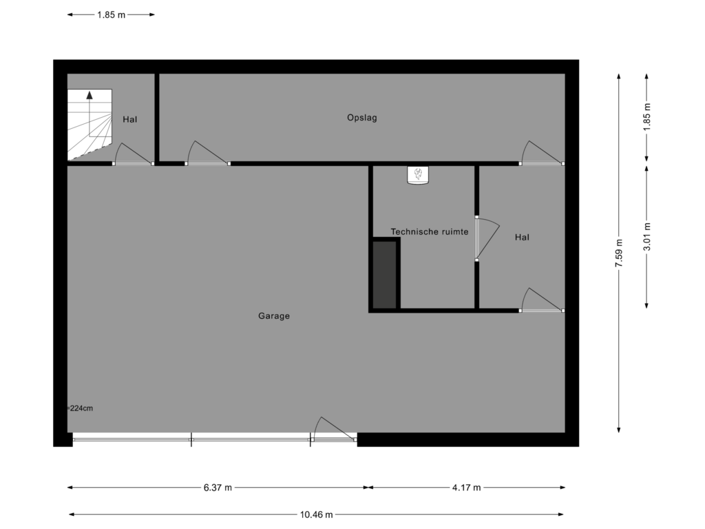 Bekijk plattegrond van Kelder van Stationsstraat 89