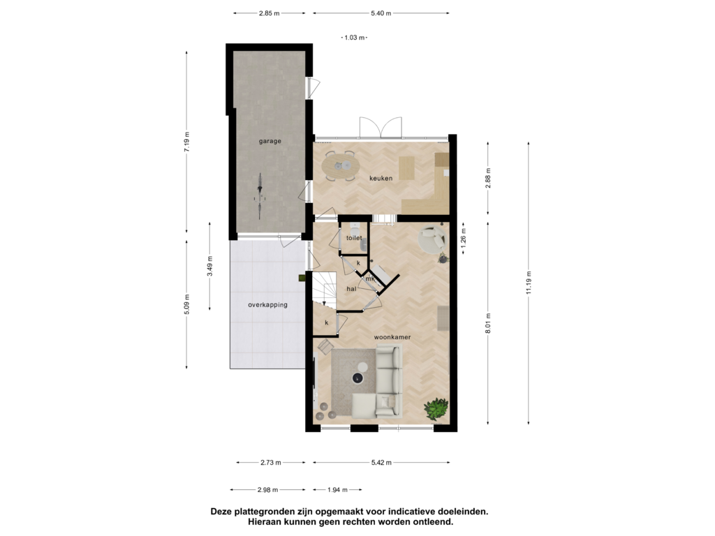 View floorplan of Begane grond of Spade 53