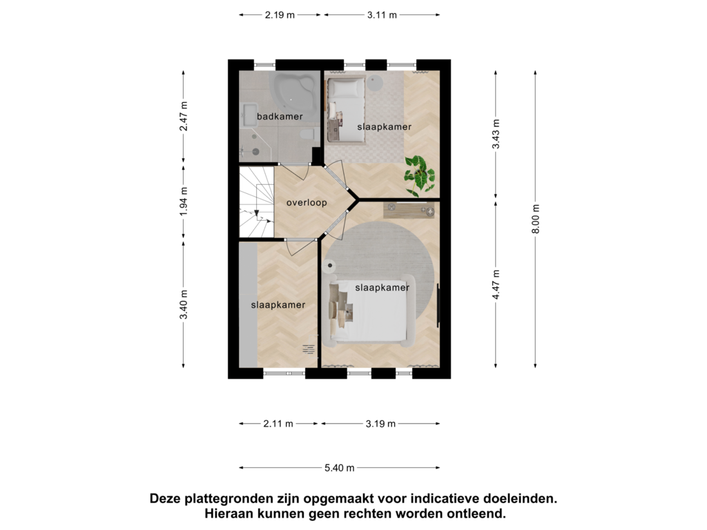 View floorplan of 1e verdieping of Spade 53